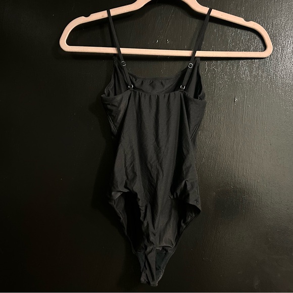 SMOOTHEZ Black Spaghetti Strap Scoop Bodysuit aerie xs - Picture 2 of 6